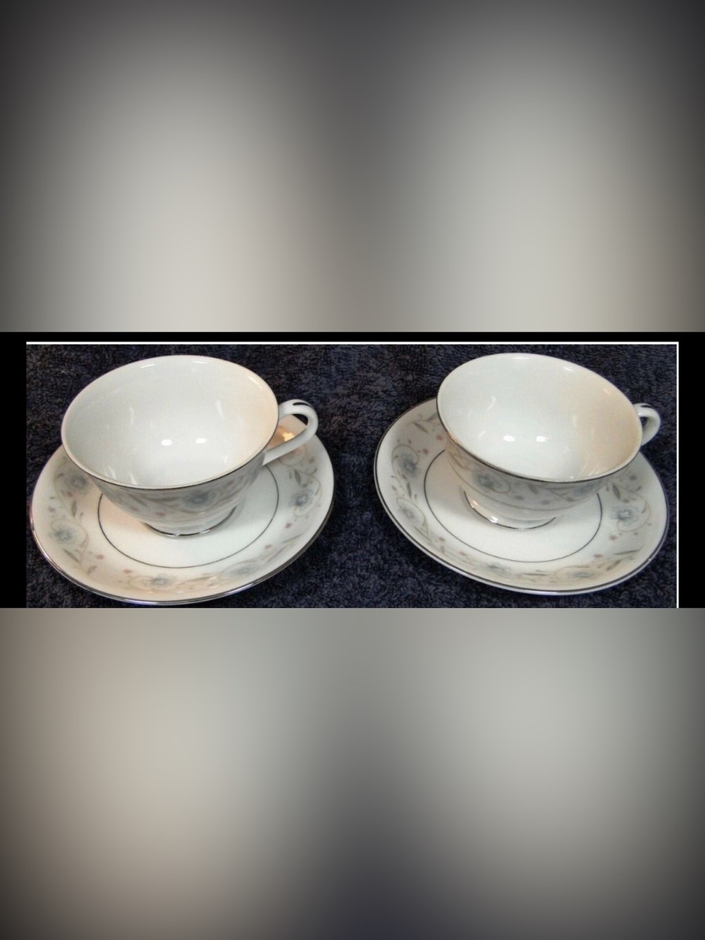 (2) English Garden Fine China Cups &  Saucers #537
